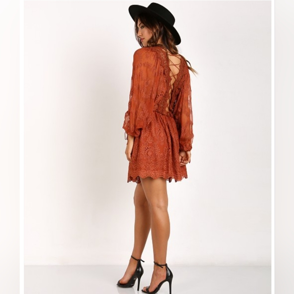 Zimmermann Alchemy Twine Embroidery Copper Dress Size 1 US 4-6 - Picture 4 of 15